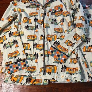 Lazy One Polka Dot Camper Pajama Top XS